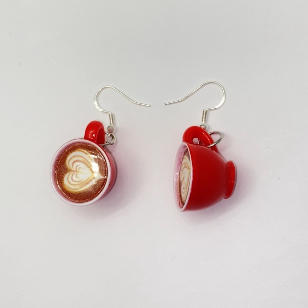 Red Coffee Cup Earrings ☕️❤️